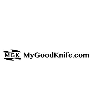 Логотип MyGoodKnife - фінського магазину ножів та аксесуарів.